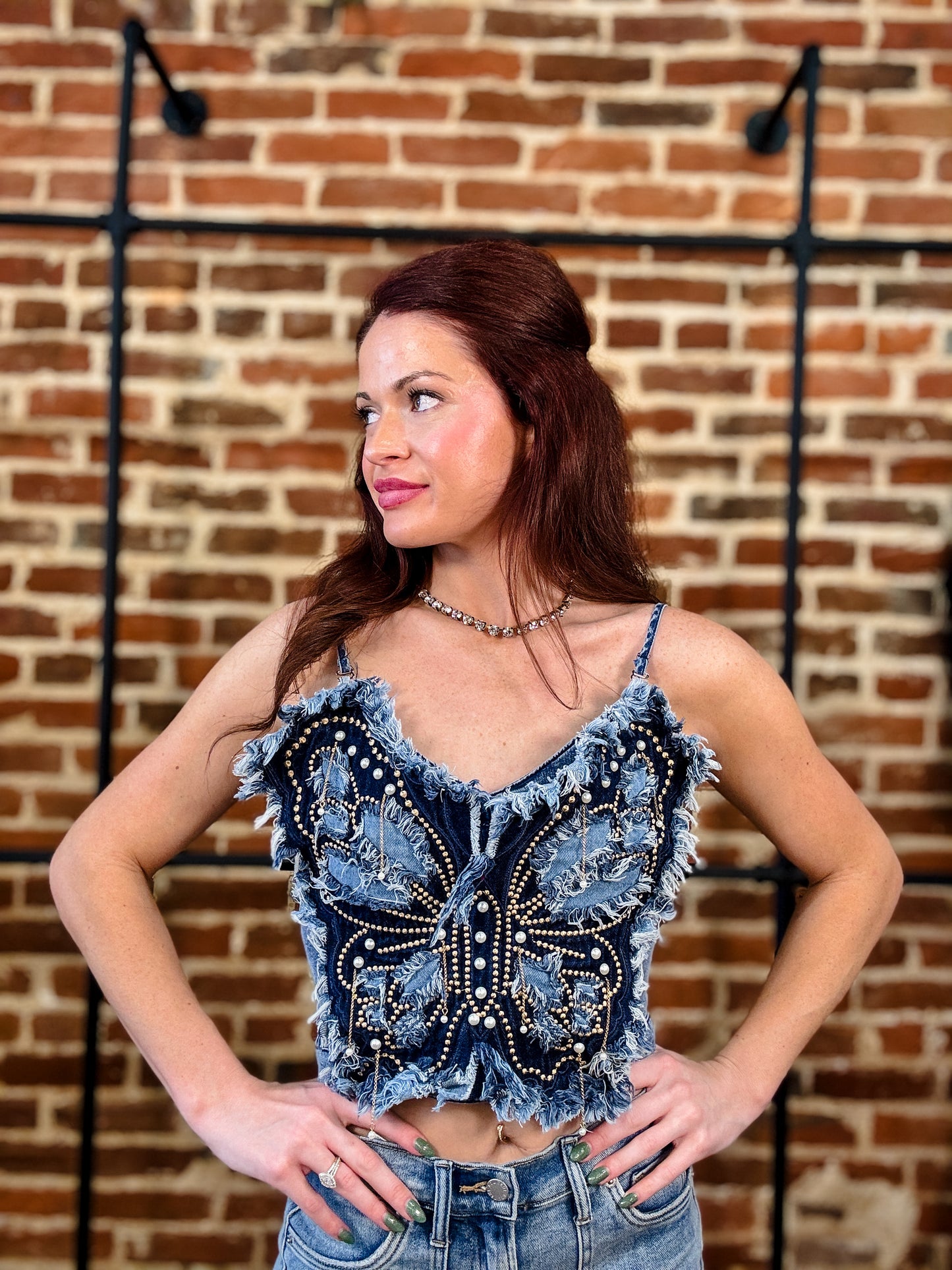 Denim Butterfly Top
