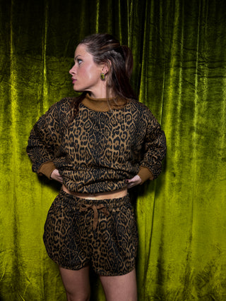 Cheetah Drawstring Dolphin Shorts