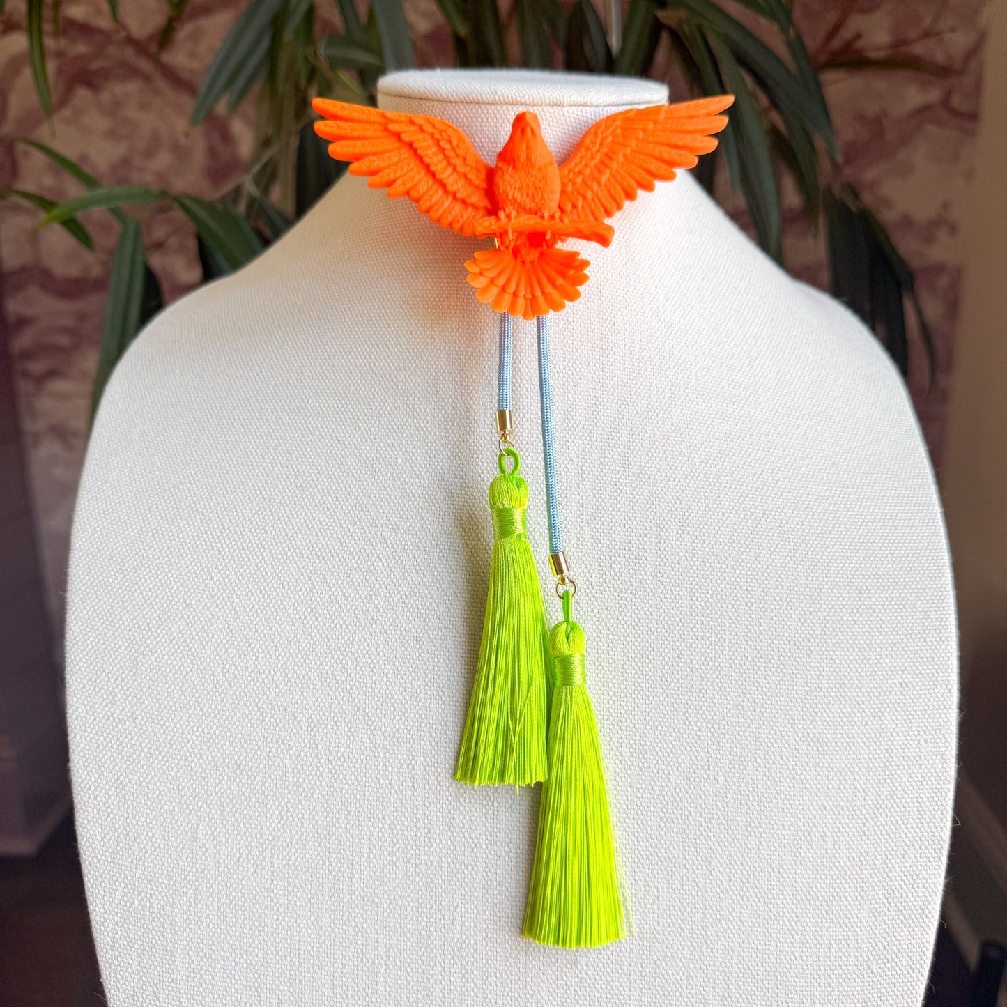 Eagle Bolo Burnt Orange with Baby Blue & Lime Green