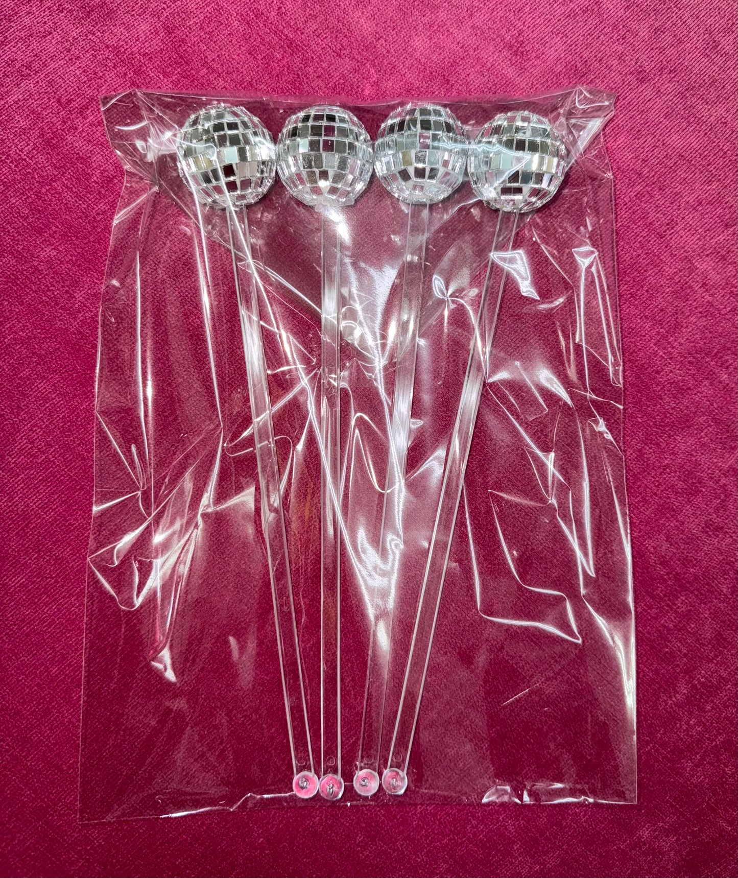 Disco Ball Stir Sticks 4pk