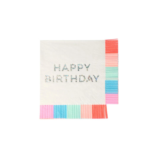 Meri Meri Happy Birthday Fringe Napkins 16ct