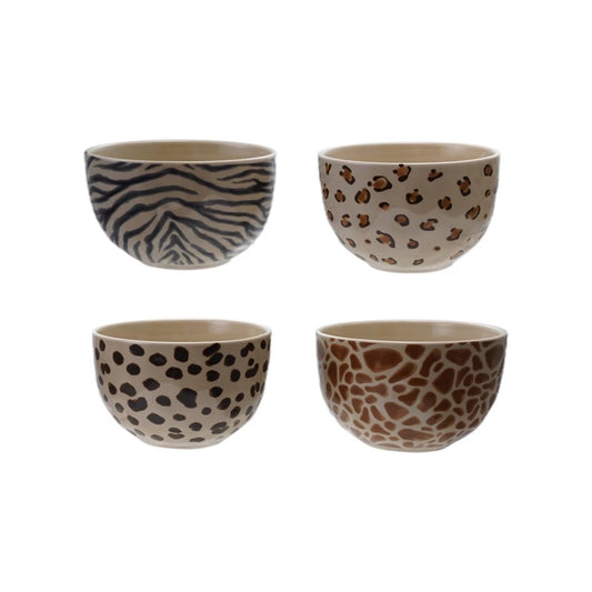 Animal Print Stoneware Bowl
