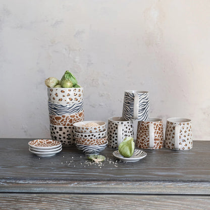 Animal Print Stoneware Bowl