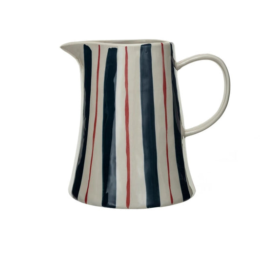 2 Quart Hand Painted Stoneware Pitcher