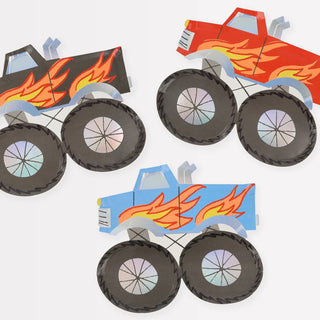 Meri Meri Monster Truck Plates- 8ct