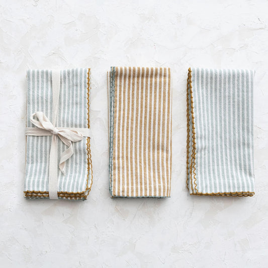 Striped Cotton Napkins, Set of 4