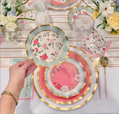 Wavy Appetizer Plate/Bowl Rococco Set/8
