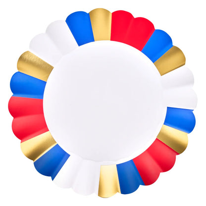 Patriotic Flower Scalloped Dinner Plate Set/8