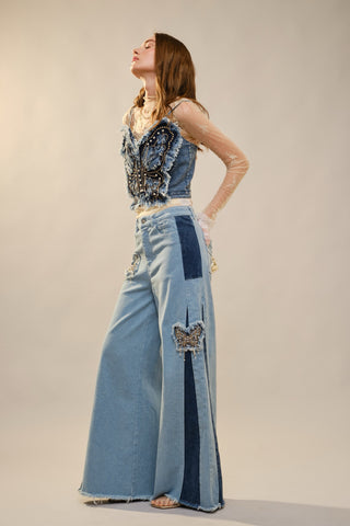 Denim Butterfly Top