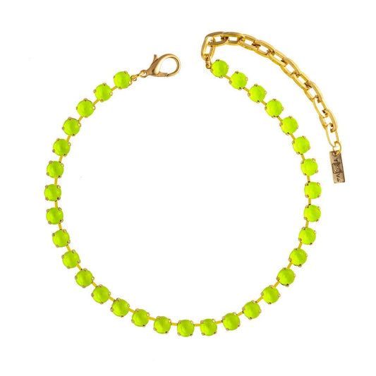 Oakland Necklace- Antique Gold Neon Yellow