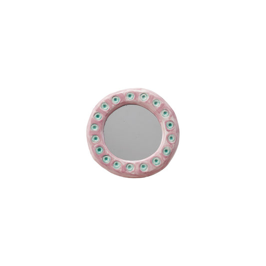 Pink & Blue 6" Round Mirror (Hang or Stand)