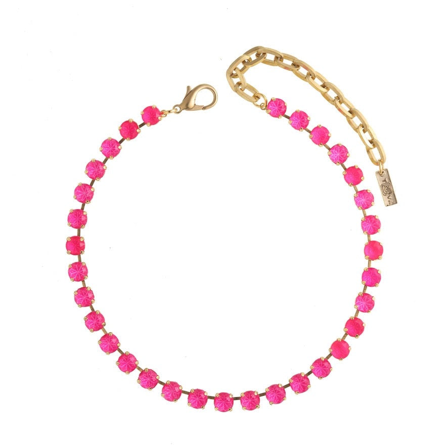 Oakland Antique Gold Neon Necklace- Blue