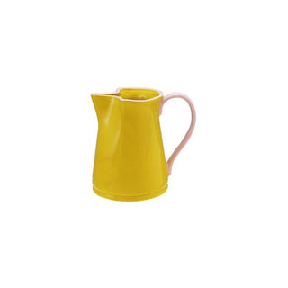 Yellow + Pink Ceramic Pitcher