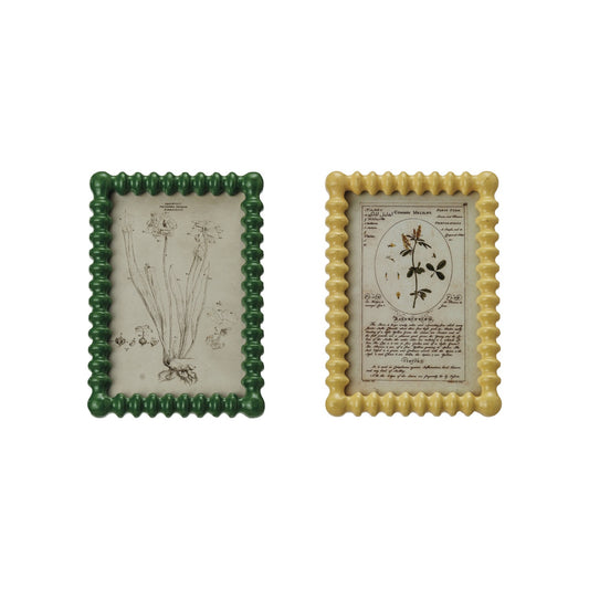Picture Frame w/ Vintage Print, 2 Colors (4" x 6" Photos)