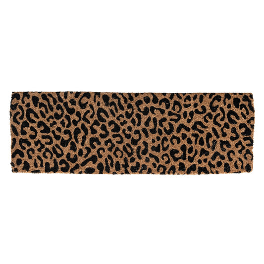 Leopard Print Natural Coir Double Doormat 47" x 16"
