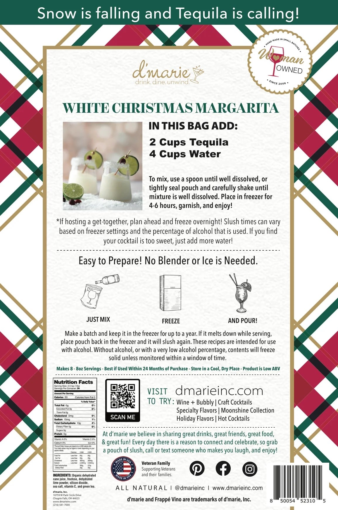 White Christmas Margarita Cocktail Slush Mix