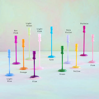 multicolor candles and candleholders