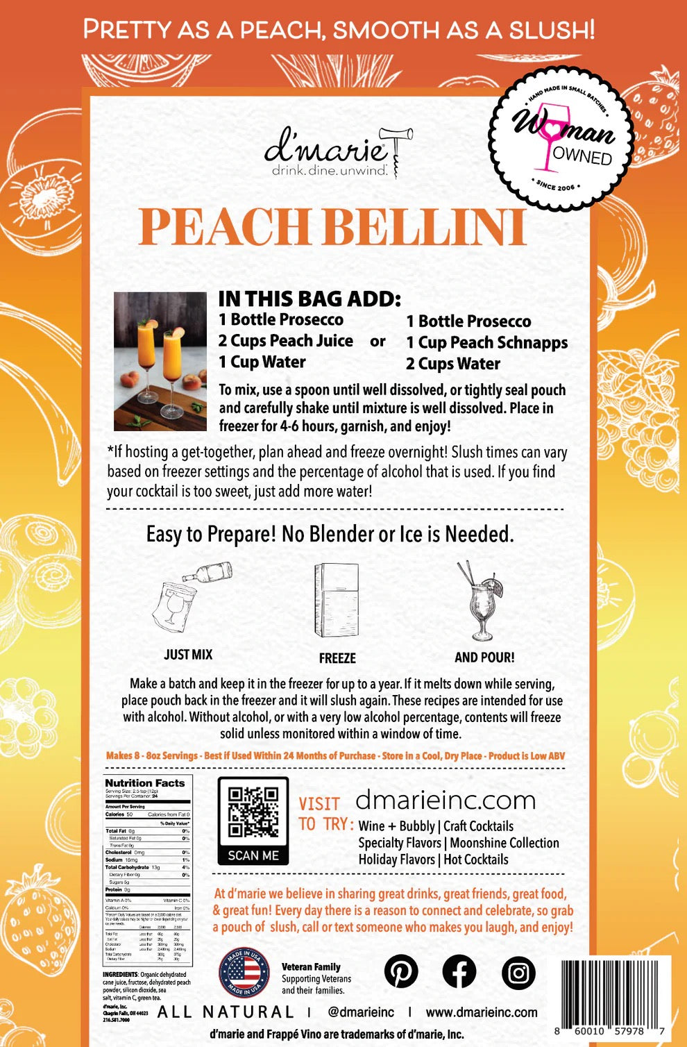 Peach Bellini Cocktail Slush Mix