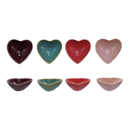 Ceramic Heart Shaped Trinket Dish, 4 Colors