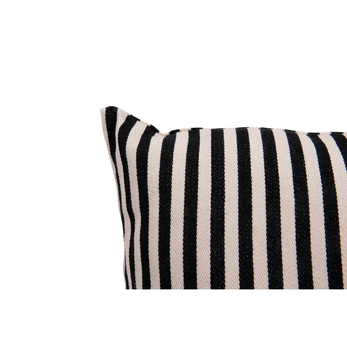 Black & White Striped Woven Pillow 26"