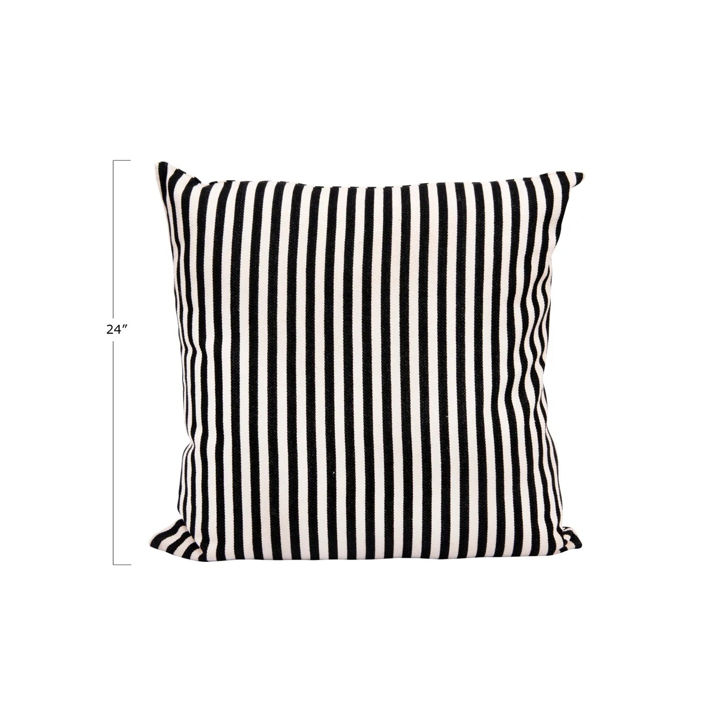Black & White Striped Woven Pillow 26"