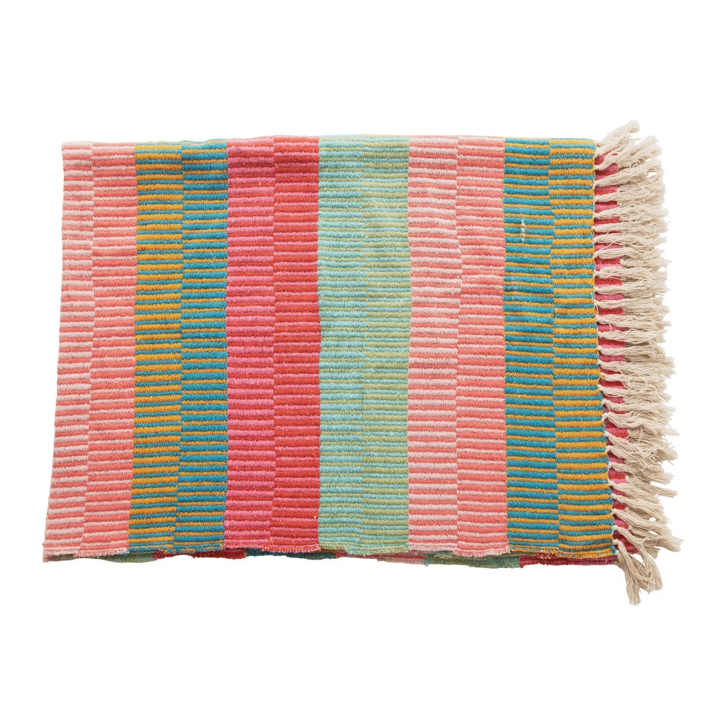 Striped Woven Throw Blanket, Multicolor