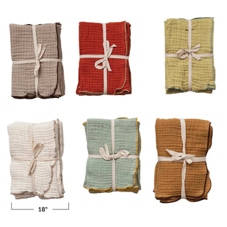 Woven Cloth Napkins Set of 4, 6 Color Options