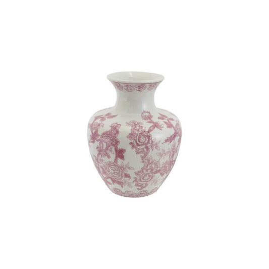 Vintage Purple + White  Ceramic Vase