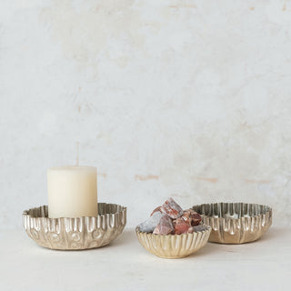 Metal Fluted Bowl, 3 Sizes