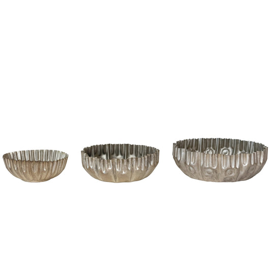 Metal Fluted Bowl, 3 Sizes