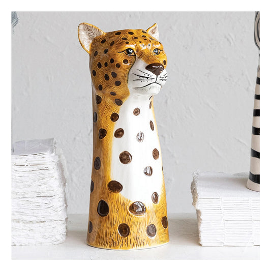 Cheetah Stoneware Vase/Planter