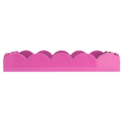 Pink Lacquered Scalloped Tray