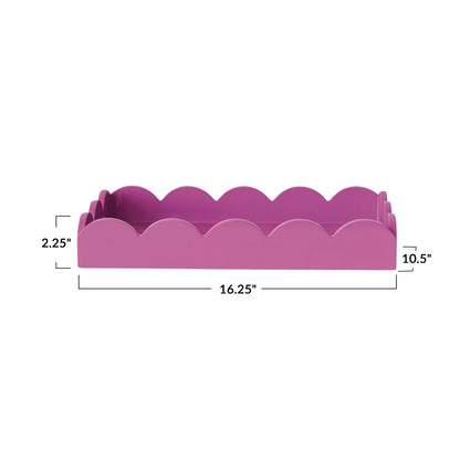 Pink Lacquered Scalloped Tray