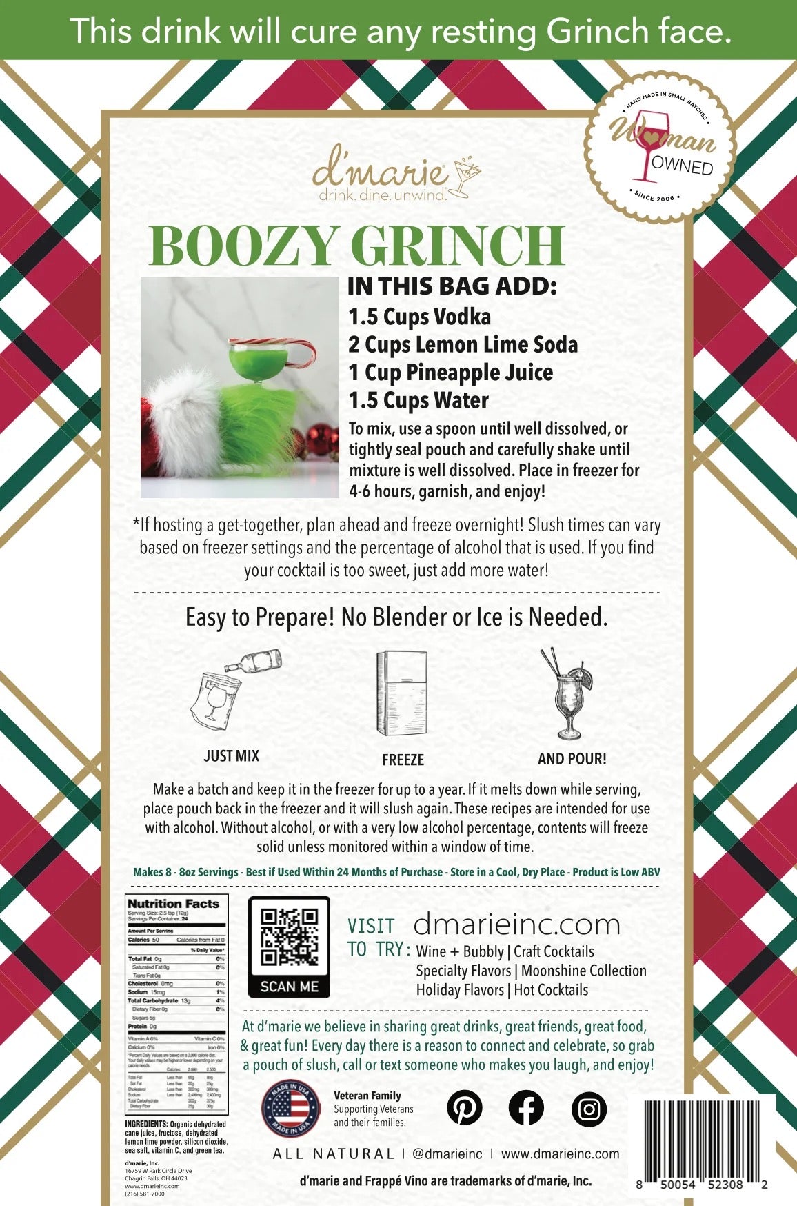 Boozy Grinch Cocktail Slush Mix