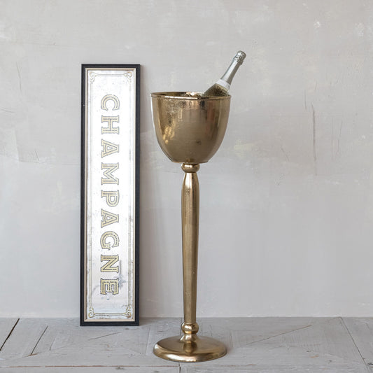 Large Gold Cast Aluminum Bottle Cooler