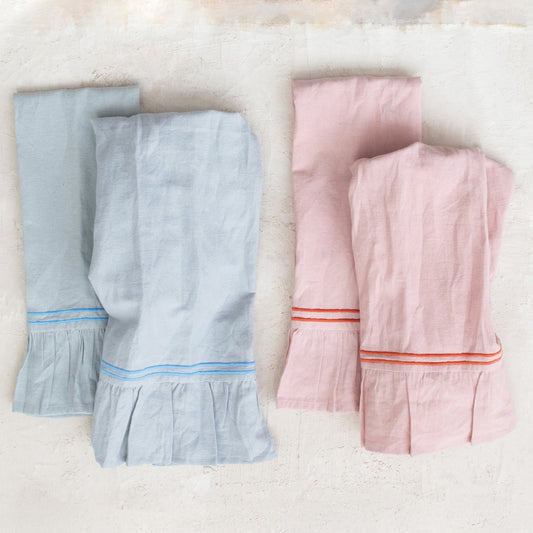 Ruffled Linen Tea Towel, 2 Colors