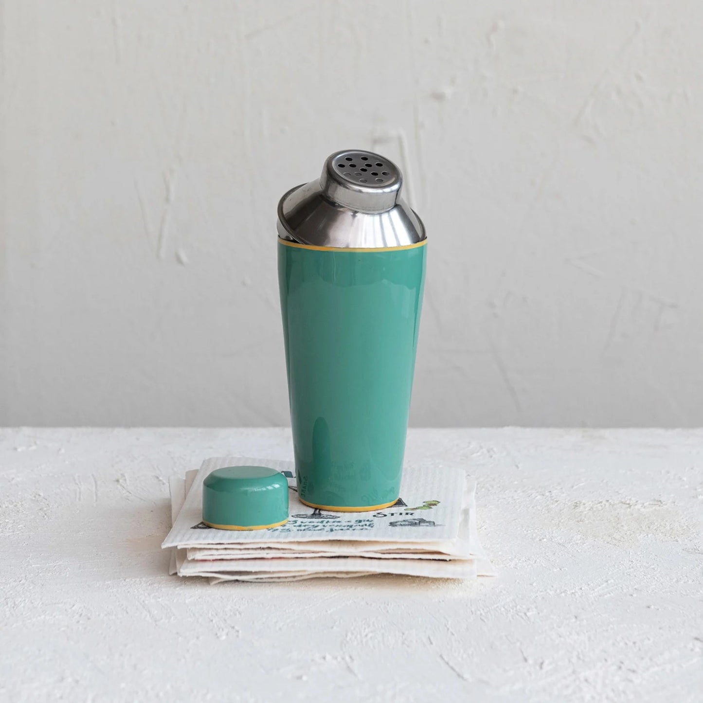 Teal Stainless Steel Cocktail Shaker 20oz.