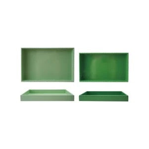 Green and Mint Decorative Tray - Set of 2