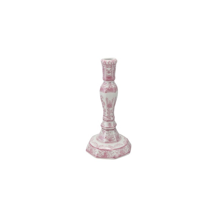 Vintage Purple + White Candlestick Taper Holder