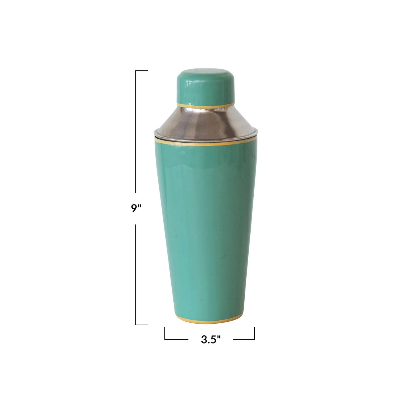 Teal Stainless Steel Cocktail Shaker 20oz.