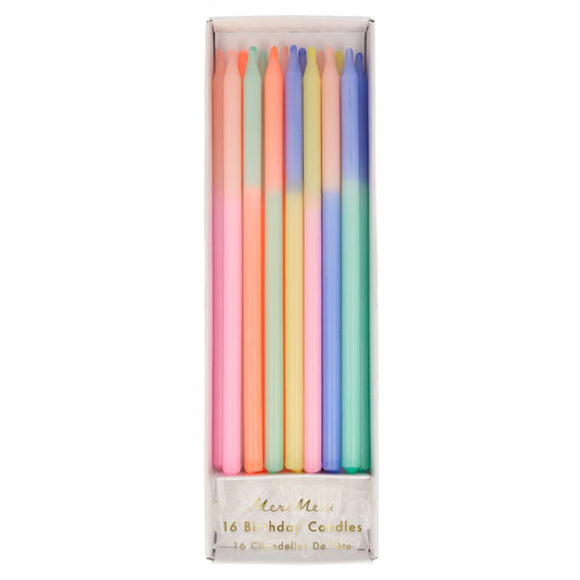 Meri Meri Multi Color Block Candles-16ct