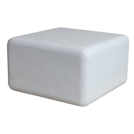 White Square Lacquered Table/Ottoman