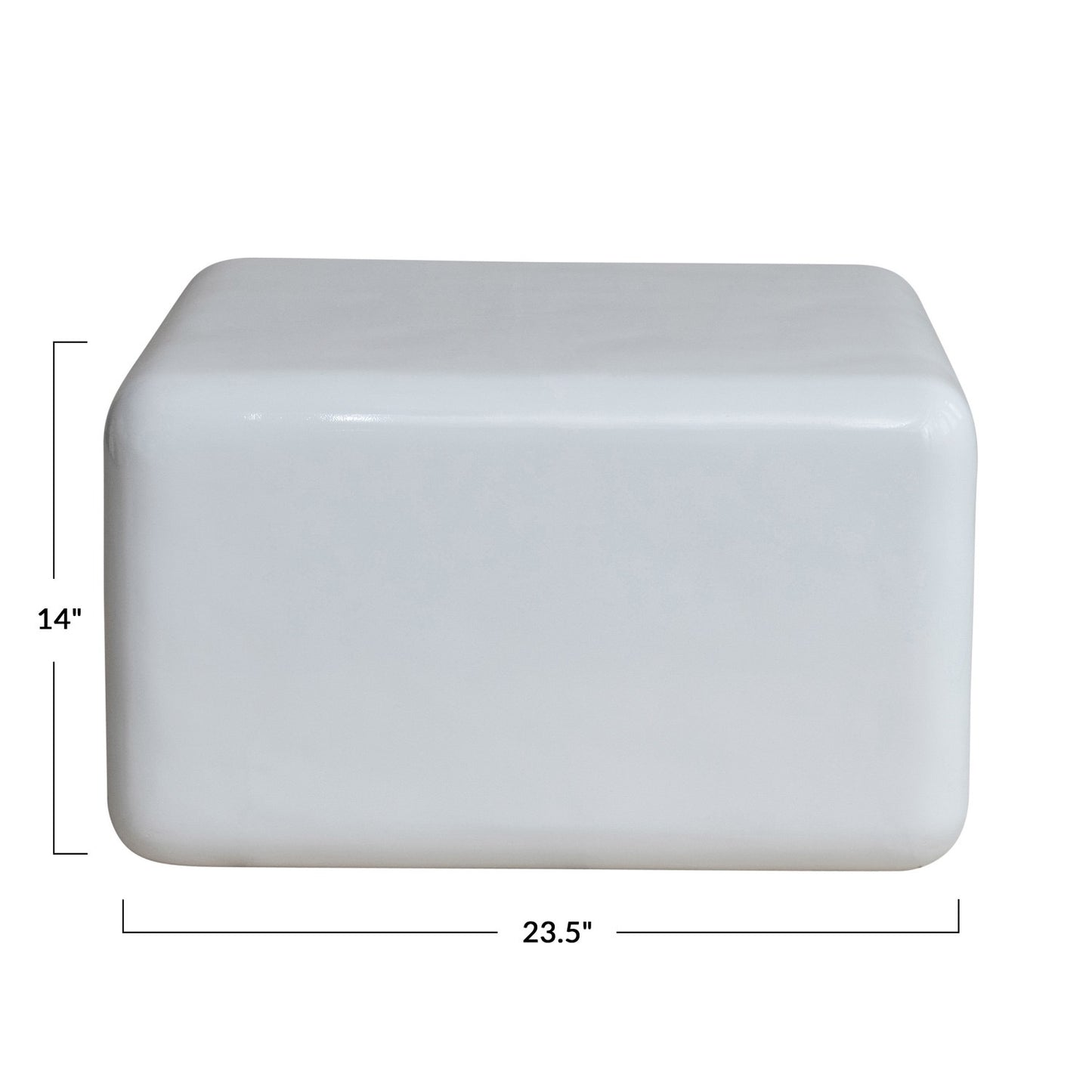 White Square Lacquered Table/Ottoman
