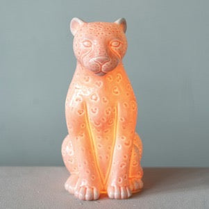 Pink Leopard Lamp