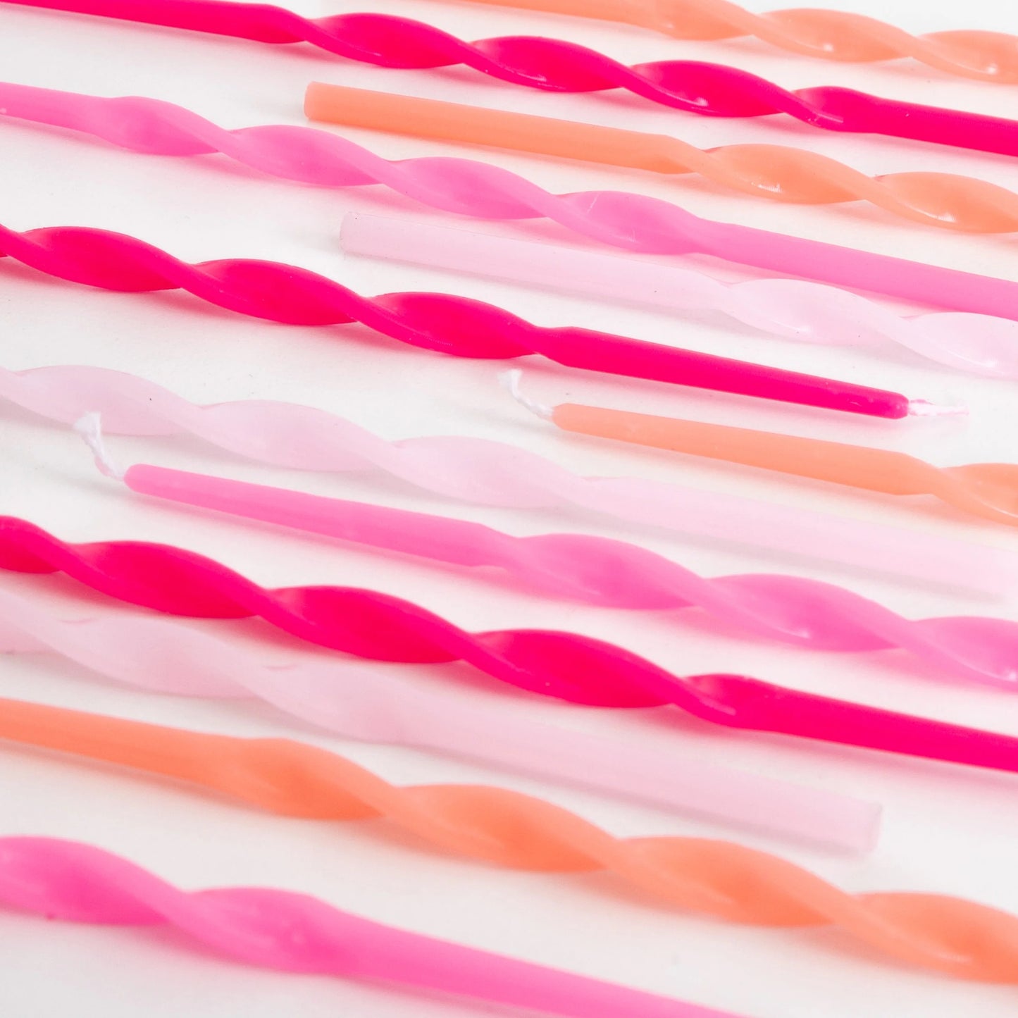 Meri Meri Pink Twisted Long Candles-16ct