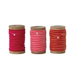 10 Yard Velvet Ribbon Spools w Metallic Edges