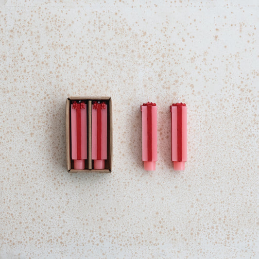 Gift Box Taper Candle Set of 2, 5"