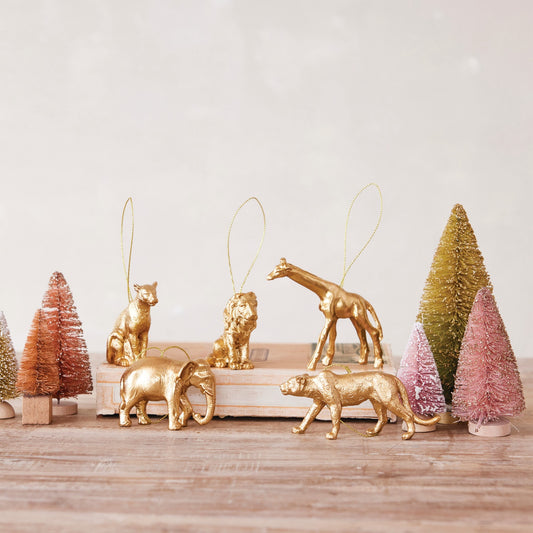 Gold Resin Safari Animal Ornament
