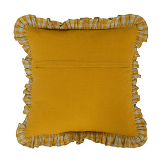 Chartreuse & Turquoise Ruffle Check Pillow