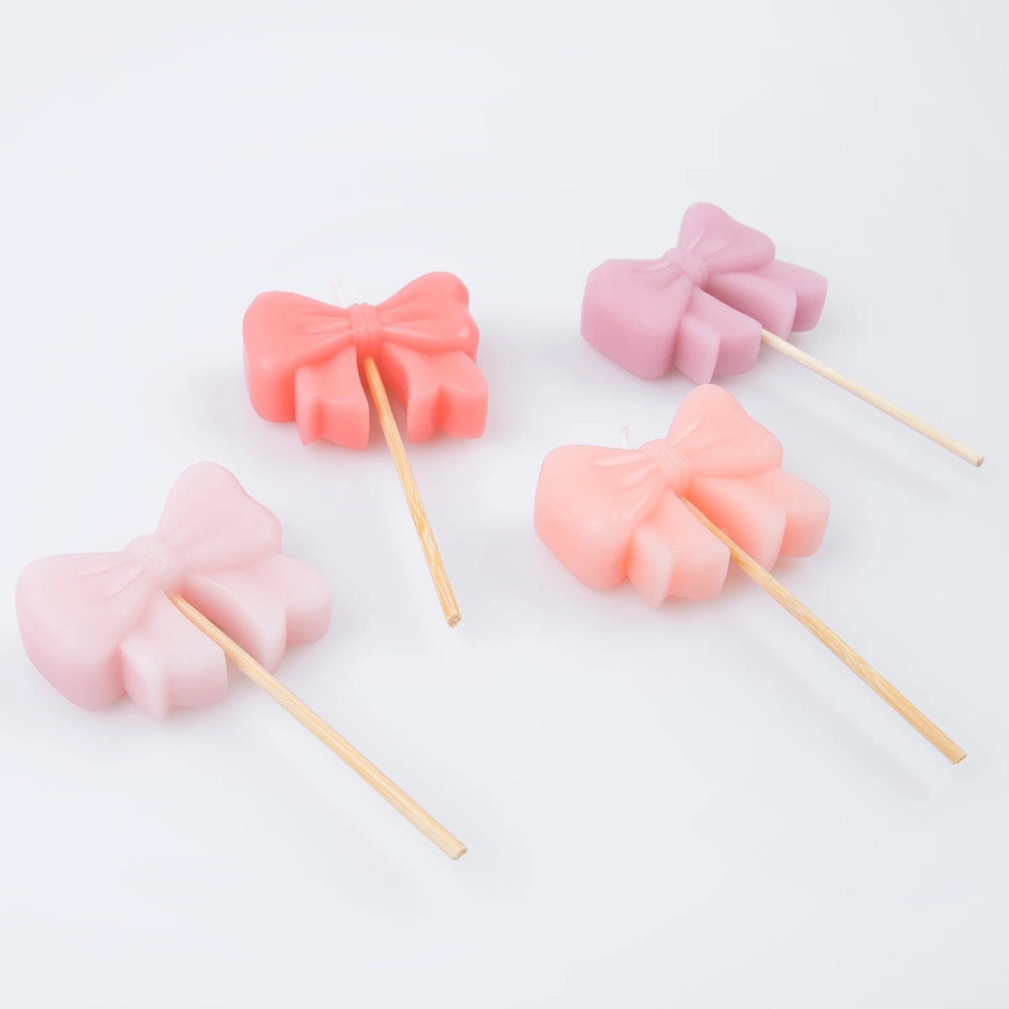 Meri Meri Pink Bow Candles 4ct